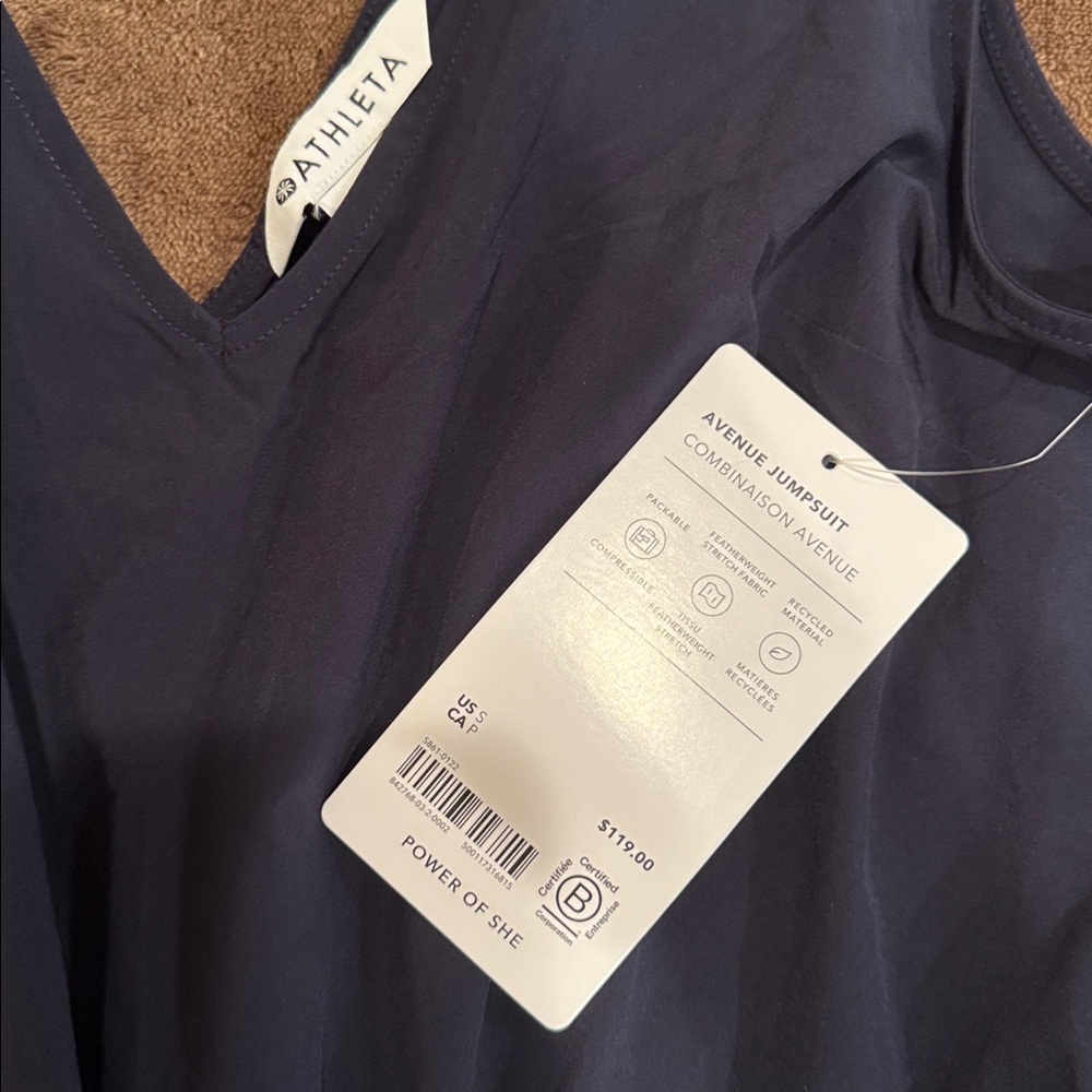 Athleta Dark Blue Avenue Jumpsuit - Picture 3 of 4